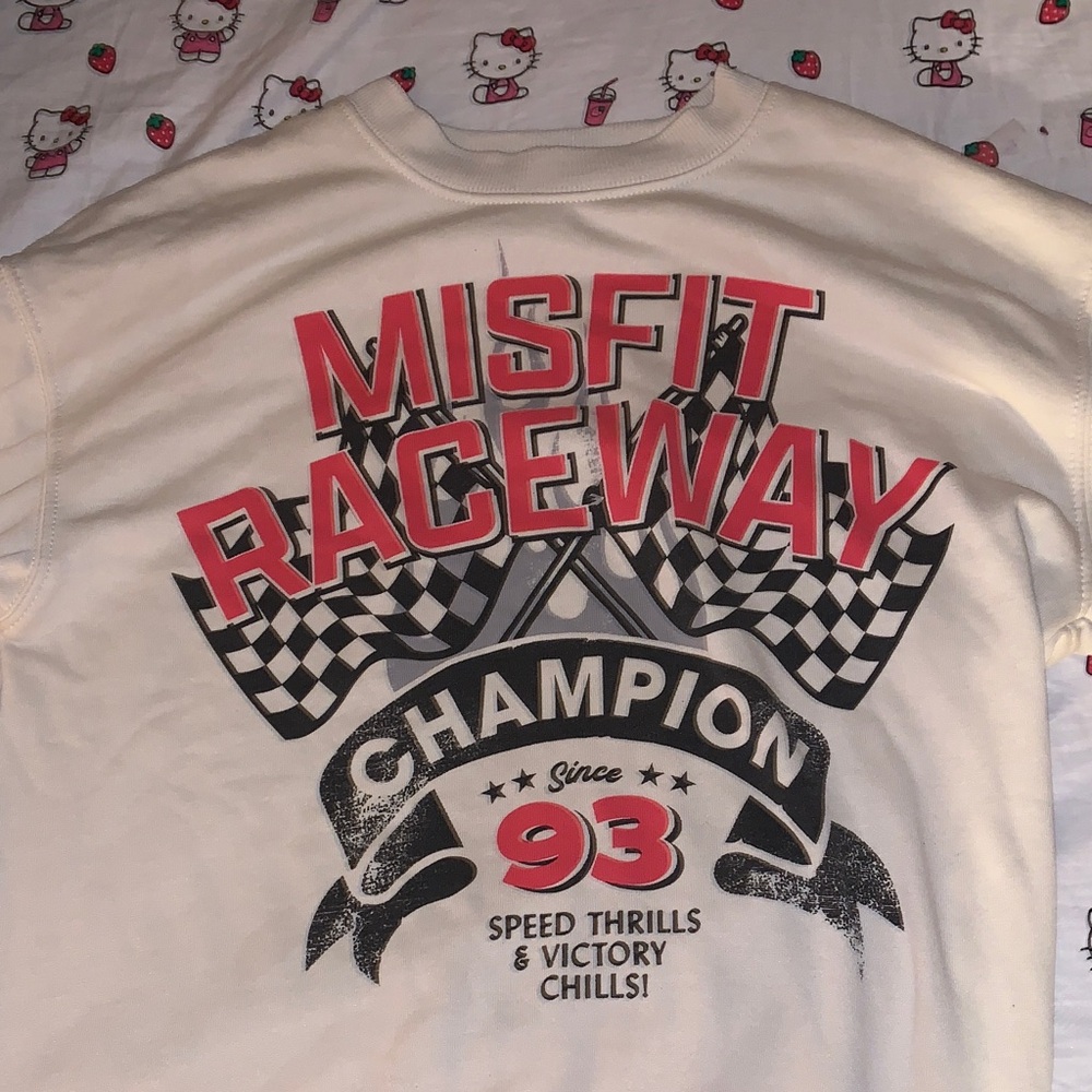 Wound Up Misfit Raceway Champion Kids Tee - Cream and Black